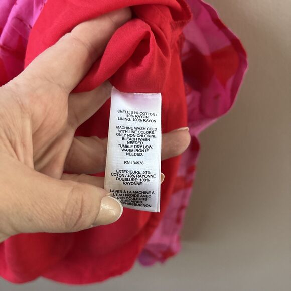 Vineyard Vines Women’s 16 Pink Red Tropical Mini Skirt Pleated Lined - Picture 5 of 6